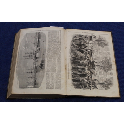 282 - ILLUSTRATED LONDON NEWS.  Bound vol. 34, Jan to June 1859 (Carlisle features on p337). Rubbed h... 