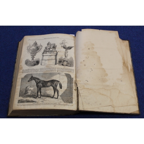 282 - ILLUSTRATED LONDON NEWS.  Bound vol. 34, Jan to June 1859 (Carlisle features on p337). Rubbed h... 