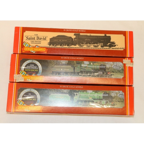 20 - Three Hornby OO gauge model railways locomotives including 4-4-0 County of Bedford locomotive and te... 