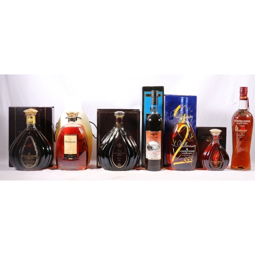 229 - COURVOISIER Millennium cognac 70cl 40%vol, COURVOISIER Rouge VSOP cognac, COURVOISIER XO cognac 70cl... 