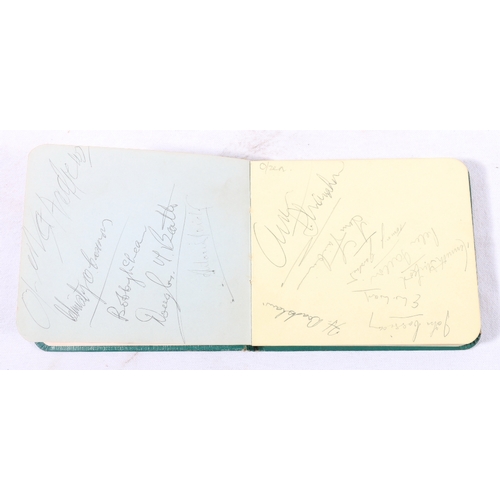 245 - 1950's autograph book with signatures including golf open 1955 John McGonigle, also John Cassidy, E ... 