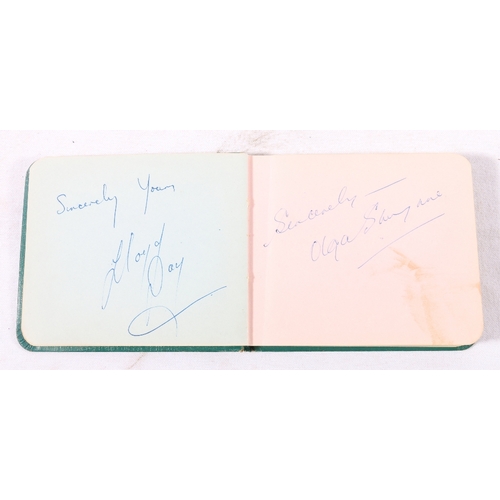 245 - 1950's autograph book with signatures including golf open 1955 John McGonigle, also John Cassidy, E ... 