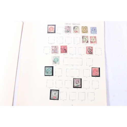 258 - GB stamp collection on loosed album sheets including vic 1d penny black MF etc.