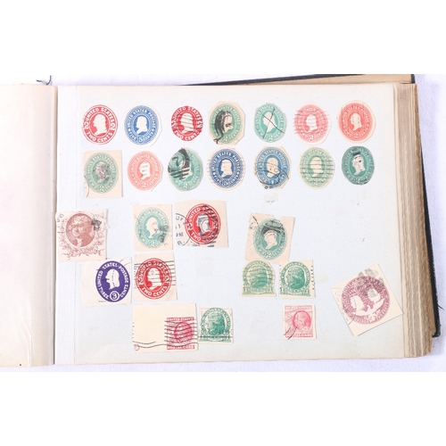 263 - GB stamp collection including an album of postmarks and embossed issues, vic 1d penny reds, seahorse... 