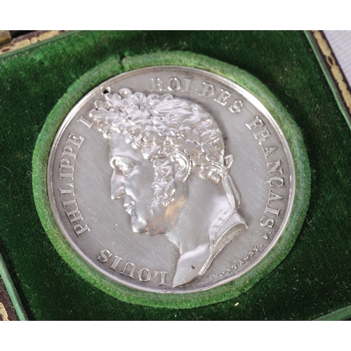 316 - French Naval silver medal for saving life, the obv with bust of Louis Phillippe I facing left (desig... 