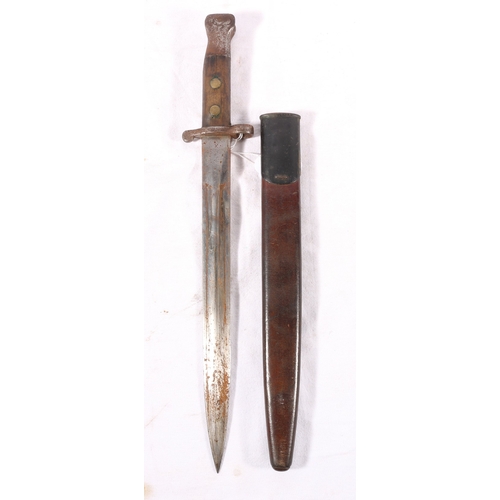 368 - British Victorian 1888 pattern sword bayonet with ricasso stamped with VR cypher and 4 95 for April ... 