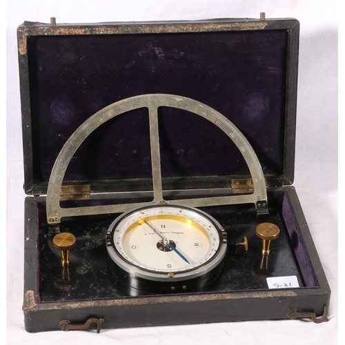 388 - WWII era compass by R Fuess, Berlin-Steglitz in fitted case