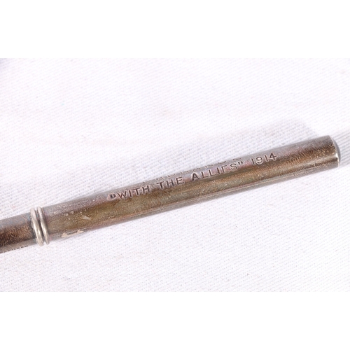 403 - Sampson Mordon and Co silver pencil holder inscribed 