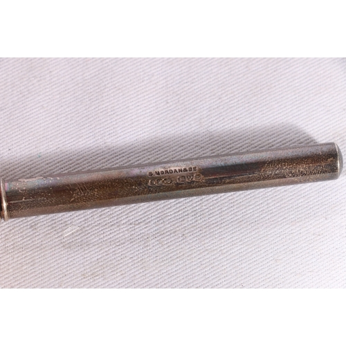 403 - Sampson Mordon and Co silver pencil holder inscribed 