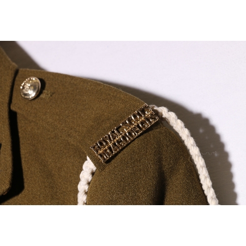 427 - British Army dress uniform khaki green jacket with H Edgard and Sons Ltd label with Royal Scots Drag... 