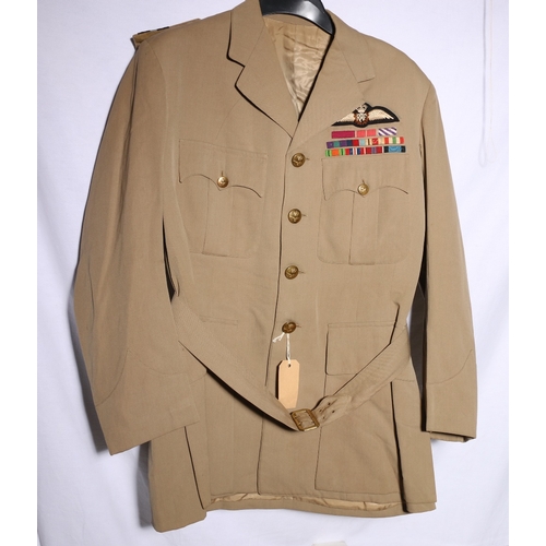 428 - Royal Air Force dress uniform jacket with A Doumanq Avon (S&M) label with needlework RAF breast ... 