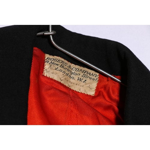 434 - British Army dress uniform scarlet tunic with Rogers and Company of London label penned 