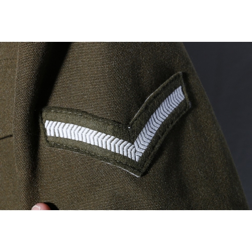 440 - British Army dress uniform khaki green jacket with label penned 