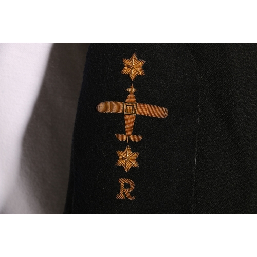 442 - Royal Navy dress uniform jumper with bullion anchor, triple chevron and airplane shoulder badges and... 