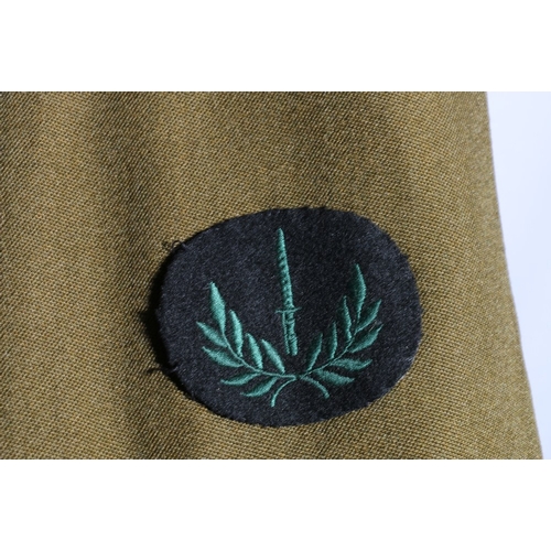 451 - Irish Army dress uniform khaki green jacket with J Compton Sons and Webb Ltd label with Royal Innisk... 