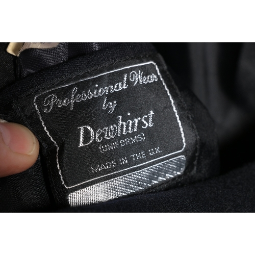 453 - Ministry Of Defence dress uniform black jacket with Dewhirst label with MOD enamel collar badges, ER... 