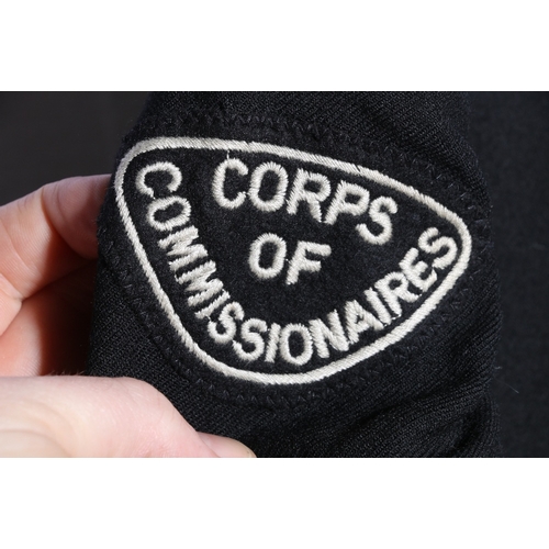 454 - Corps of Commissionaires dress uniform black jacket with Pipe and McGill Ltd label with Corps of Com... 