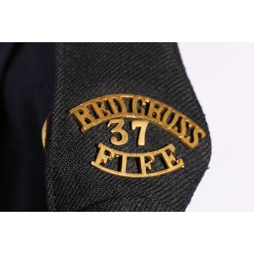 455 - British Red Cross dress uniform jacket with Hobson and Sons of London labels penned 