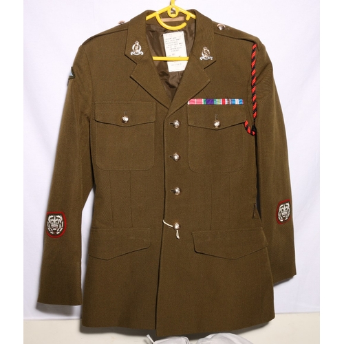 459 - British Army dress uniform khaki green jacket with J Compton Sons and Webb Ltd label with Adjutant G... 