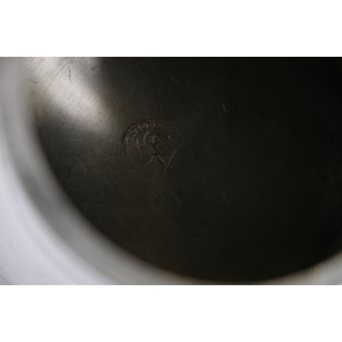 255 - Pewter communion lidded flagon or tankard initialled TK to handle, touchmark to interior 