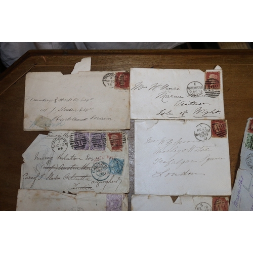 267 - GB stamps including Vic 1d penny reds on covers, INDIA Vic six annas and eight annas, etc. 