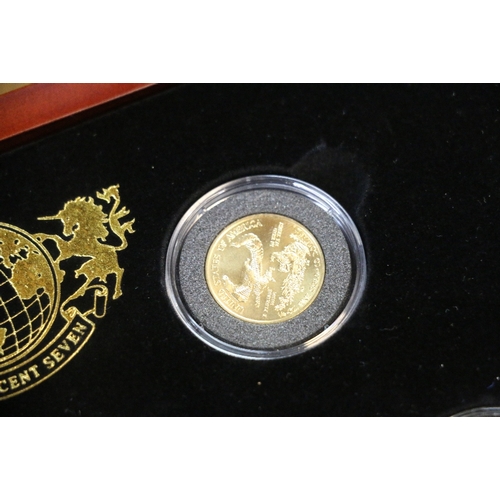 289 - The London Mint Office Magnificent Seven - The World's Most Famous Coins gold seven-coin set which i... 