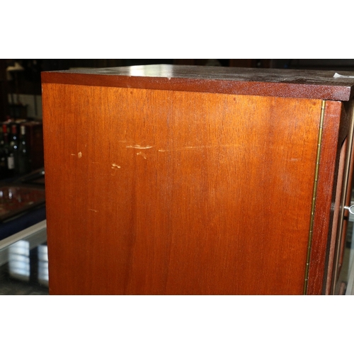 283 - Mahogany fourteen drawer coin collectors cabinet made by The Stamp and Coin Shop of Saint Leonards o... 