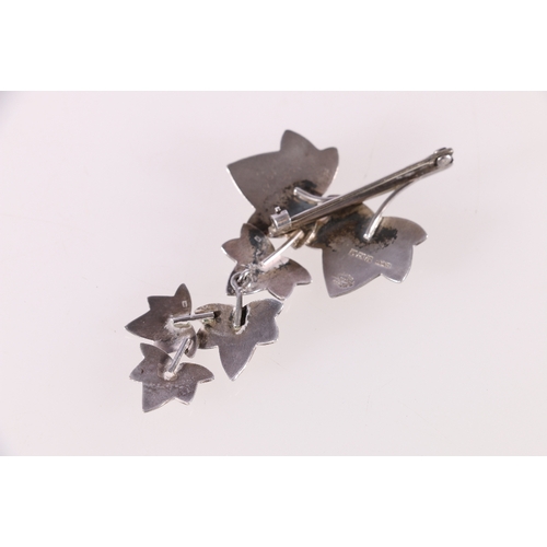 78 - Geoffrey Bellamy contemporary silver leaf brooch Birmingham 1961 George Tarratt Ltd, 7.5cm long