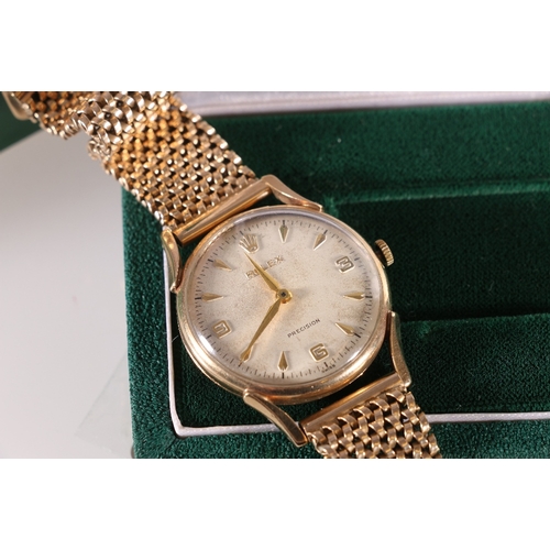 96 - Gents 9ct yellow gold cased Rolex Precision wristwatch with Montres Rolex seventeen jewel movement i... 