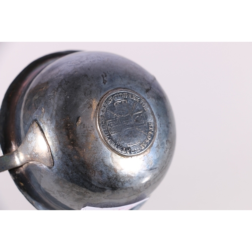 160 - Georgian toddy ladle, the bowl inset with a George II shilling 1735 and having twisted baleen handle... 