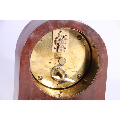 214 - James Hardy & Co of Edinburgh mantle clock with Swiss Buren movement in mahogany and inlaid case... 