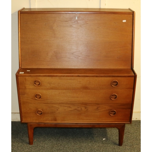 498 - Mogens Kold of Denmark teak bureau, 119cm tall, 97cm wide and 45cm deep