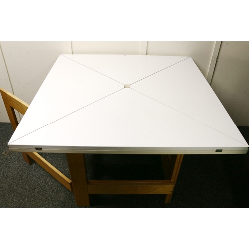 501 - Conran style envelope table with folding gate legs, 109cm square