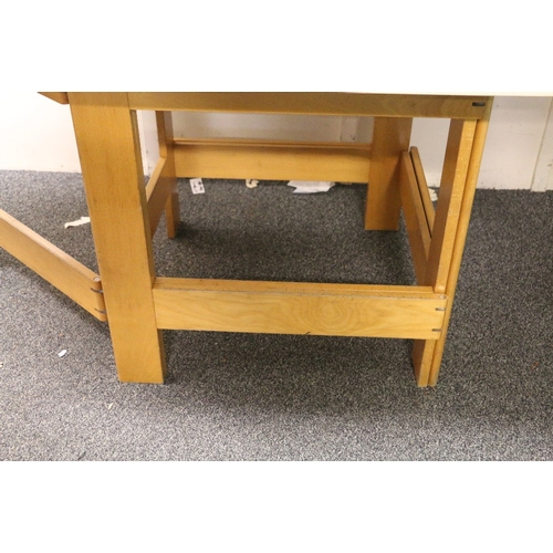 501 - Conran style envelope table with folding gate legs, 109cm square