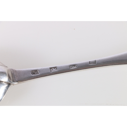 50B - Scottish provincial silver table spoon by Colin Mitchell Canongate circa 1740, CM twice, Stag and le... 