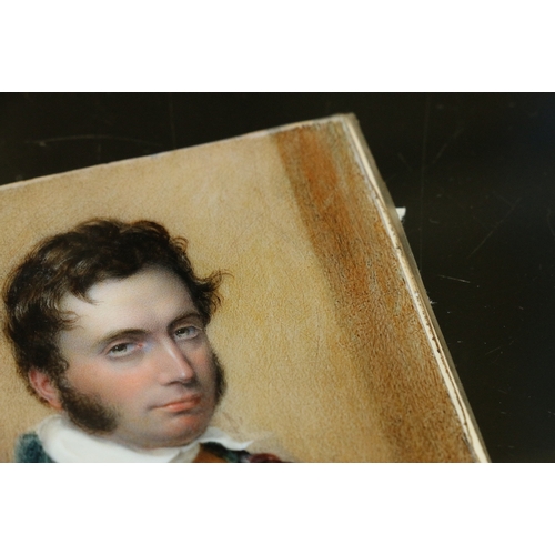 247 - HENRY COLLEN (1798-1878) Portrait miniature of a gentleman on sheet ivory, signed and dated 1824, 12... 