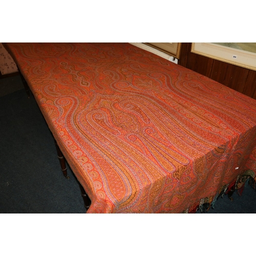 235 - Paisley pattern shawl, approximately 330cm x 170cm 