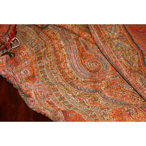 235 - Paisley pattern shawl, approximately 330cm x 170cm 