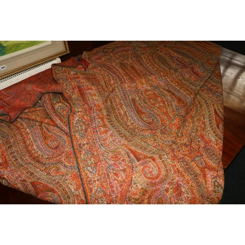 235 - Paisley pattern shawl, approximately 330cm x 170cm 