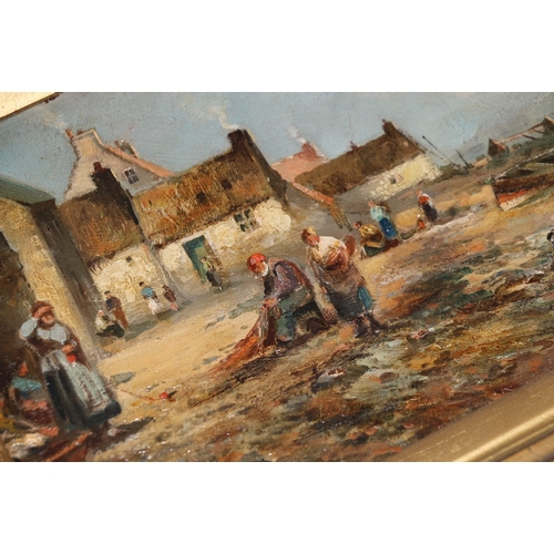 344 - MURRAY MACDONALD (Scottish Exh. 1889-1910) The Fisher Town Cromarty Signed and dated 1892 oil on boa... 