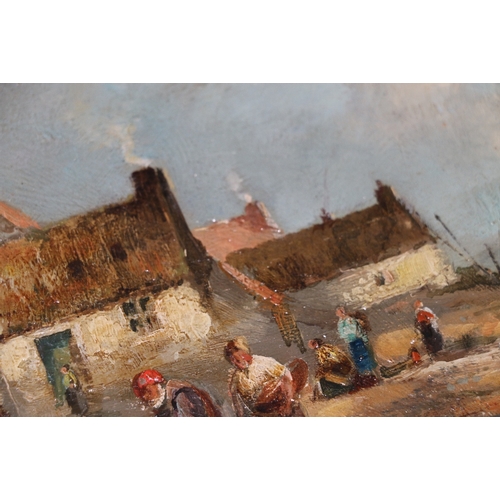 344 - MURRAY MACDONALD (Scottish Exh. 1889-1910) The Fisher Town Cromarty Signed and dated 1892 oil on boa... 