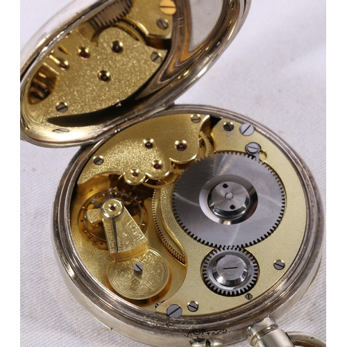 133D - Wilson and Sharp of Edinburgh 8day Goliath pocket watch in silver travel case by William Comyns &... 