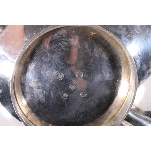 5 - William IV silver tea pot of squat form having chased C scroll and foliate spray incised and repouss... 