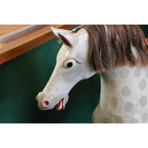 501 - Rocking horse on bow rocking stand, 206cm long