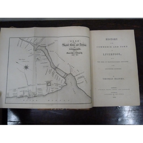 118 - BAINES THOMAS.  History of the Commerce & Town of Liverpool. 844pp. Fldg. maps & e... 