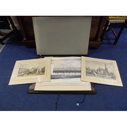 124 - Prints.  A portfolio of loose prints & illus., mostly modern, mainly Liverpool & L... 