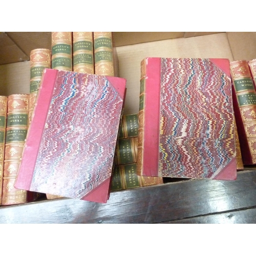 14 - CARLYLE THOMAS.  Works. 37 vols. in eighteen. Red half calf, marbled brds. & gilt back... 