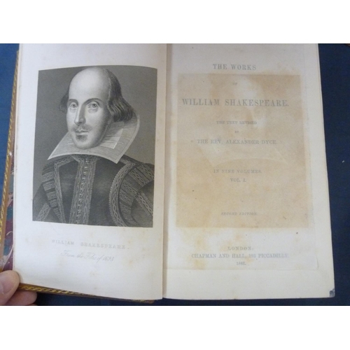 146 - SHAKESPEARE WILLIAM.  The Works, ed. by Alexander Dyce. 9 vols. Tree calf, gilt backs. 186... 