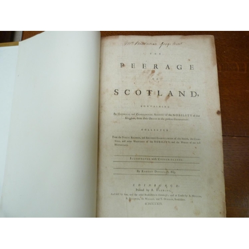 148 - DOUGLAS ROBERT.  The Peerage of Scotland. 10 eng. plates. Tape reps. to two early leaves, ... 