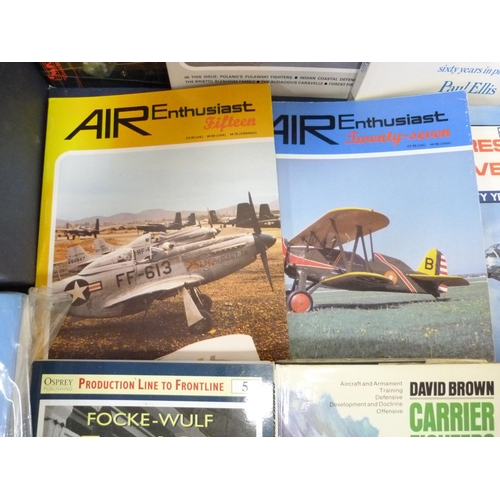 150 - Aircraft & Air Warfare.  A carton of various books & periodicals.